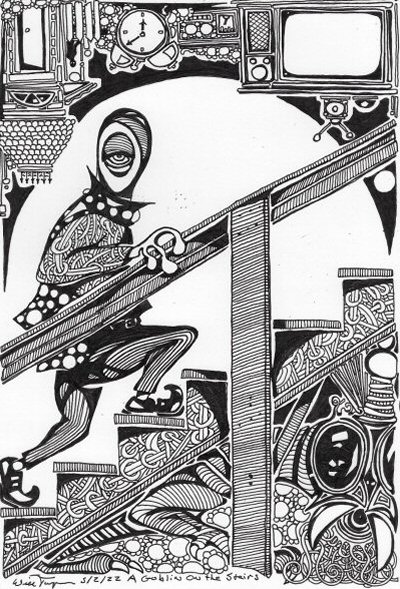 Artwork: A Goblin on the Stairs by Will Jacques 